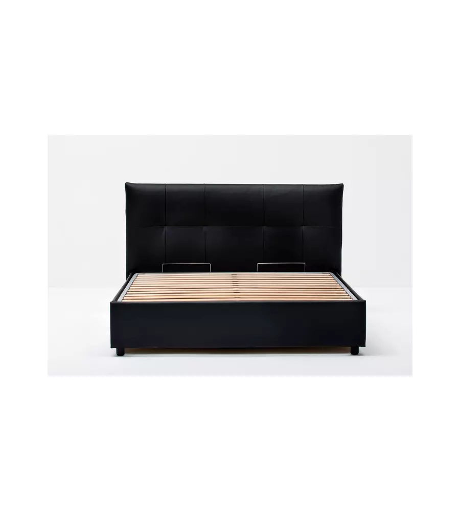 LETTO MATRIMONIALE CONTENITORE "EASY" NERO 160X190 CM